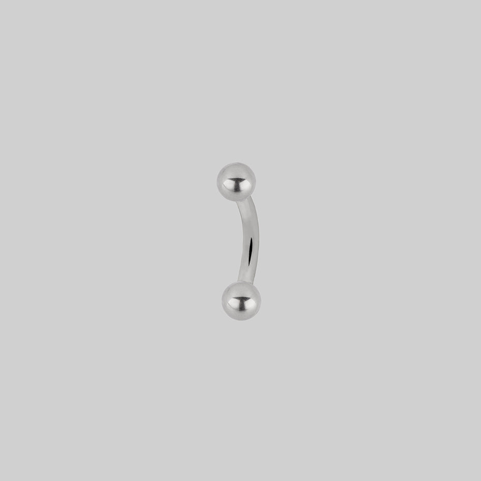 Silver titanium curved barbell silver 6mm