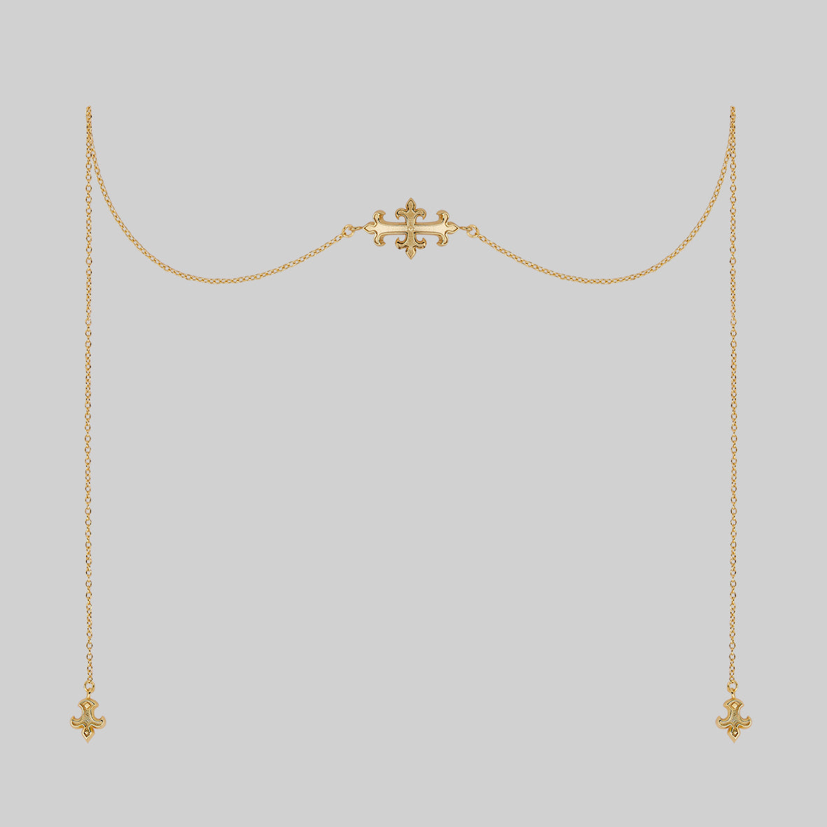 medieval armour style gothic face chain gold