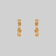 climbing ivy leaf hoop earrings gold
