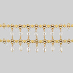 gold double chain choker with freshwater pearl drops