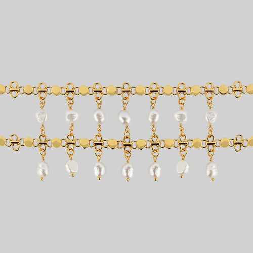 OPHELIA. Medieval Cross Collar - Gold