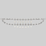 freshwater pearl drop double silver chain choker