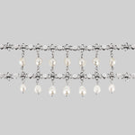 wide pearl drop double chain choker