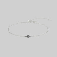 Silver Gothic Trefoil Glass Bracelet