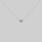 Silver Veil Necklace Gothic Trefoil Glass on Simple Chain