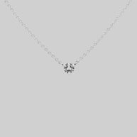Silver Veil Necklace Gothic Trefoil Glass on Simple Chain
