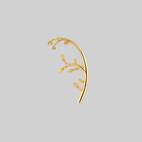 VENETIA. Delicate Leaf Vine Stud Earring - Silver