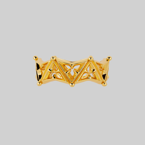 United Hearts Death Only Parts Posie Ring - Gold