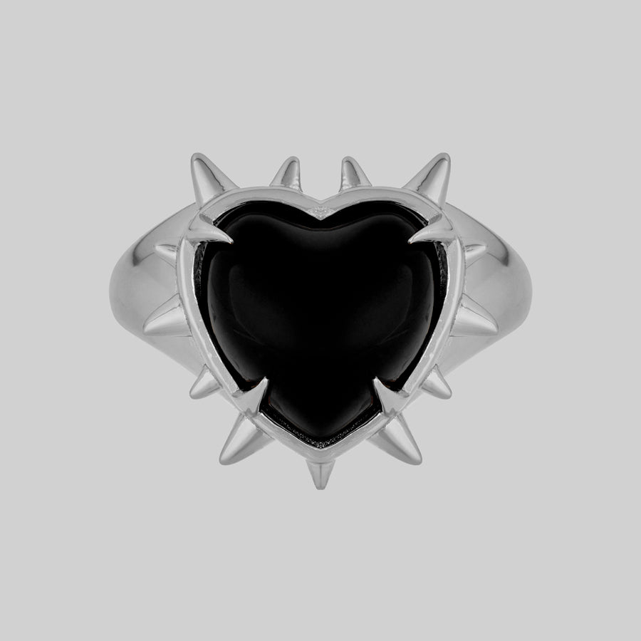black heart spike ring