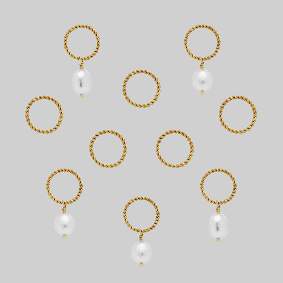 gothic gold pearl hair rings hair accessories 