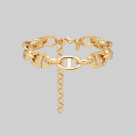 Gold chunky ladder link chain bracelet 
