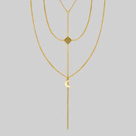 ZODIAC. Layered Moon Chain Choker - Gold