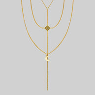 ZODIAC. Layered Moon Chain Choker - Gold