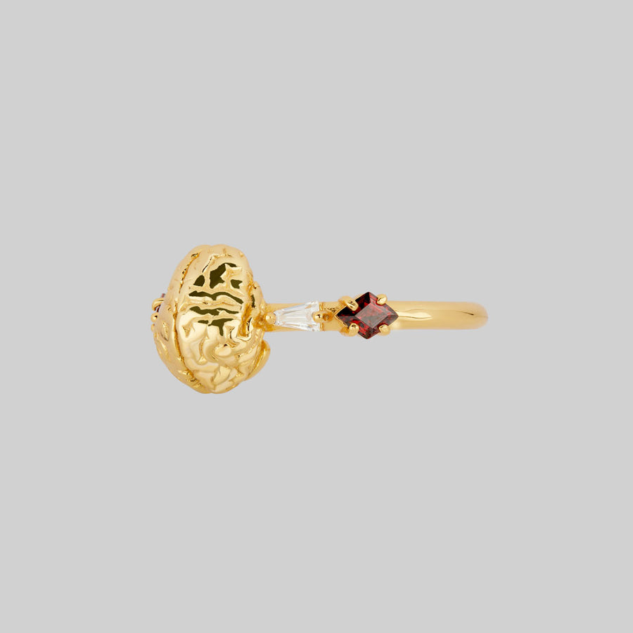 ALL MY MIND. Anatomical Brain Ring - Gold