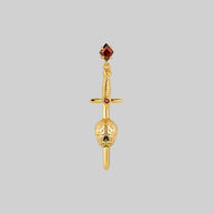 gold sword anatomical brain earring