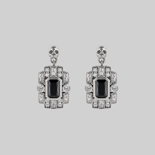 BEAUX. Tiny Skull & Black Spinel Stud Earrings - Gold