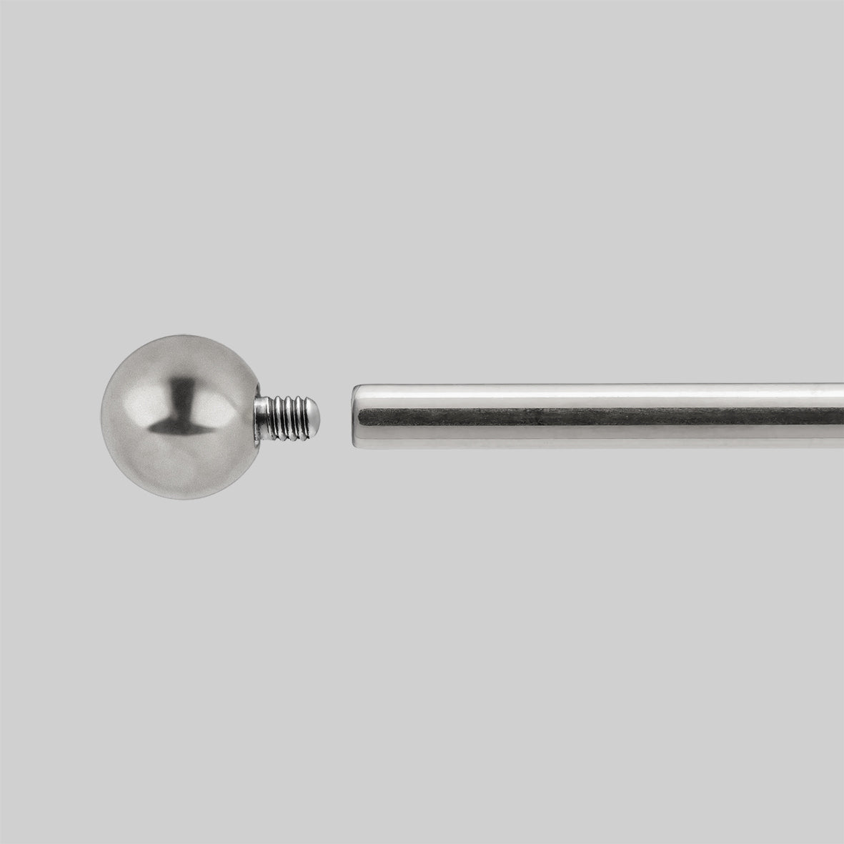 titanium silver ball and screw piercing detail