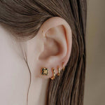 gold enamel gothic vintage earrings
