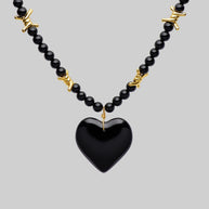 black onyx heart gothic choker gold barbed wire alternative necklace 