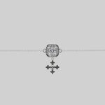 silver gothic cubic zirconia cluster collar 