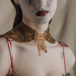 gold multi layered waterfall sparkle necklace 