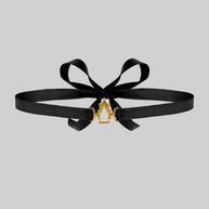 LENORE. Gothic Arch Window Satin Choker - Gold