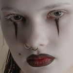 silver black gemstone gothic septum clicker