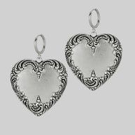 silver plated heart hoop earrings