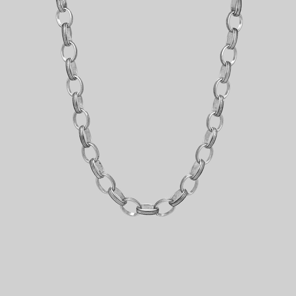 Chunky silver chain necklace gothic 