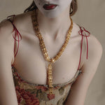 gold chunky statement necklace