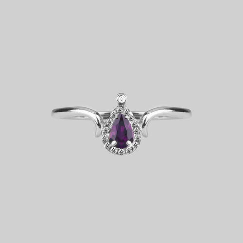 MALVOLIA. Garden of Remembrance Amethyst Ring - Silver