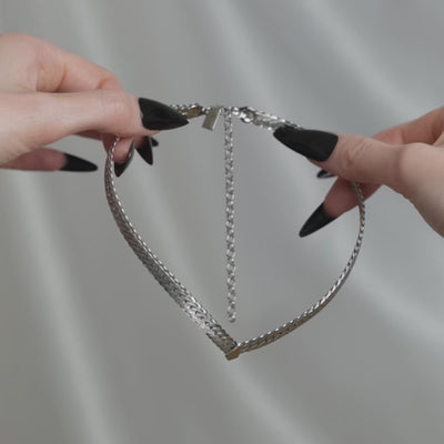 Chunky chevron necklace - silver