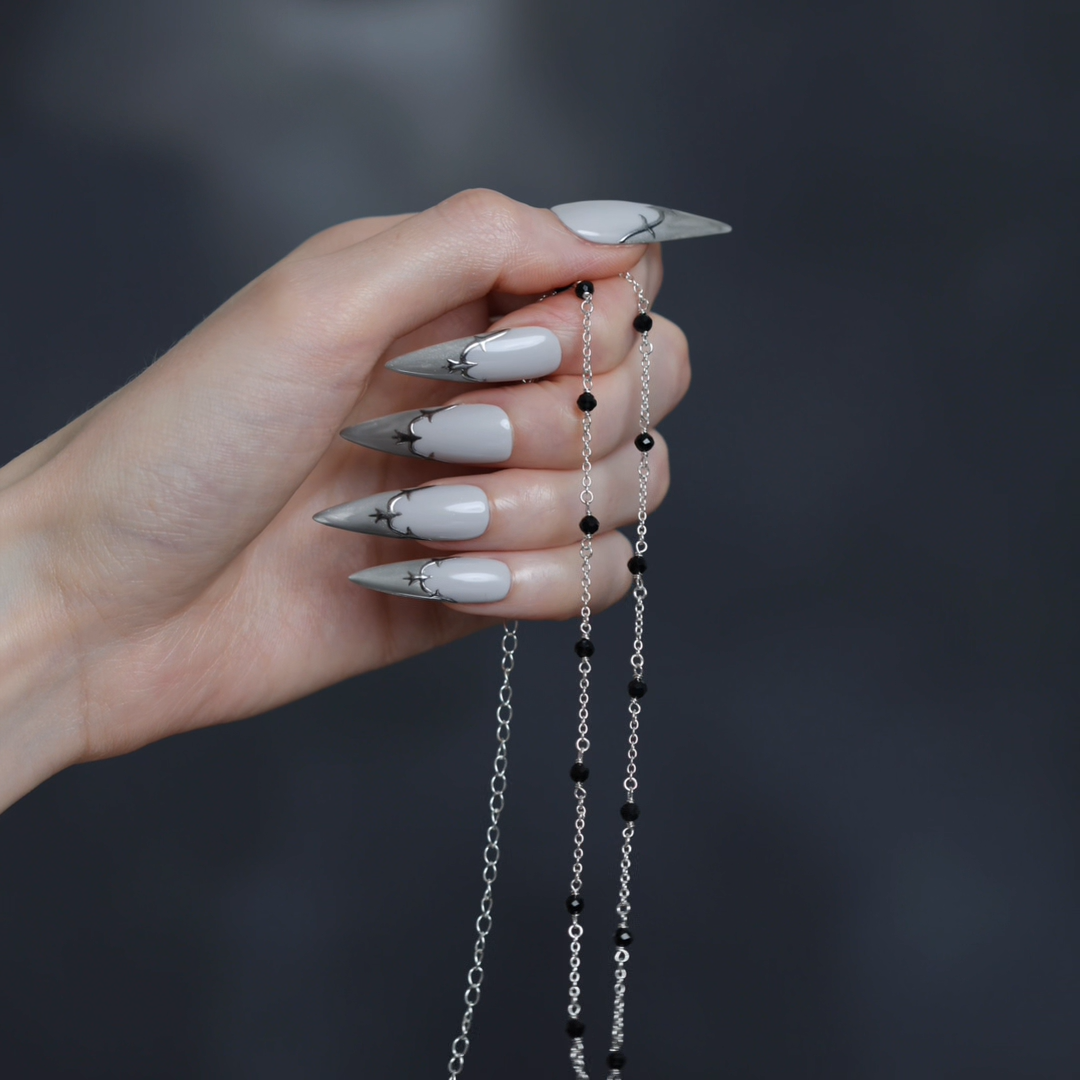 Video of Odette black spinel bead necklace