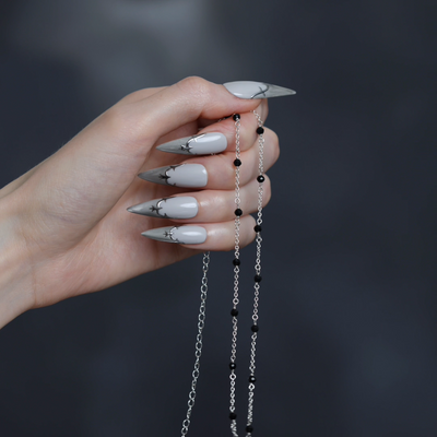 Video of Odette black spinel bead necklace