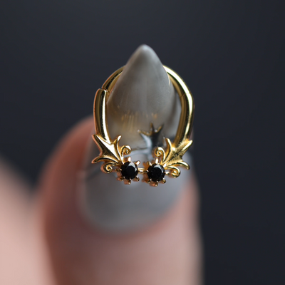 Video of Fiora heraldic lily black onyx septum clicker ring