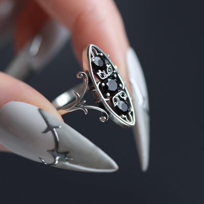 Video of Heloise heraldic lily black onyx ring
