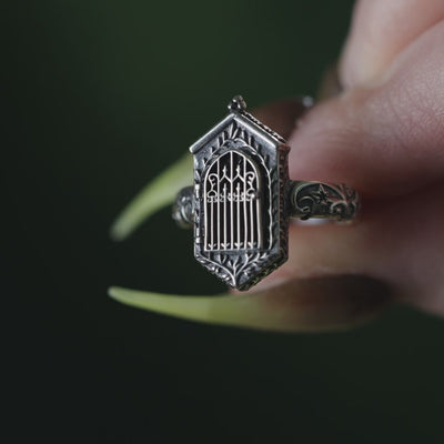 Iron gate ring with gate closed