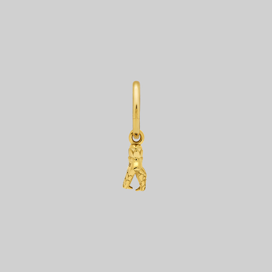 Gold snake head gothic hoop earrings
