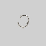 Silver twisted rope septum clicker ring