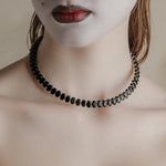 silver black gothic collar necklace