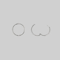 DEVOTION. Black Heart & Sword Hoop Earrings - Silver