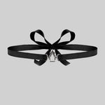 LENORE. Gothic Arch Window Satin Choker - Silver