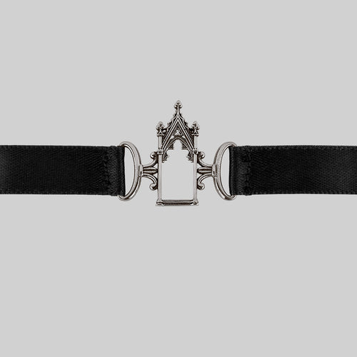 VAULT. Square Onyx Chain Choker - Silver