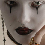 EDITH. Twisted Chevron Septum Clicker Ring - Silver