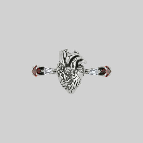 FORBIDDEN. Heart Dagger Necklace - Silver