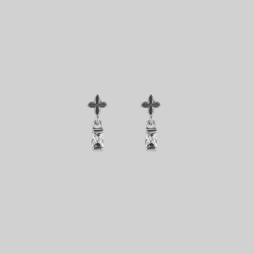 TALIA. Green Quartz Cluster Stud Silver Earrings