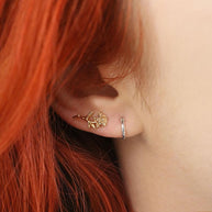 8mm hoop silver earrings