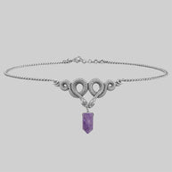 gothic snake choker with amethyst gemstone