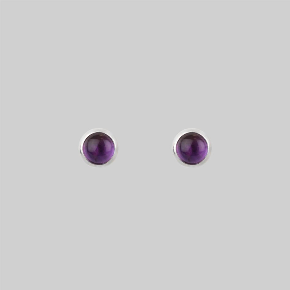 Amethyst tiny stud earrings