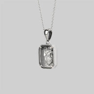 Silver heart anatomy necklace